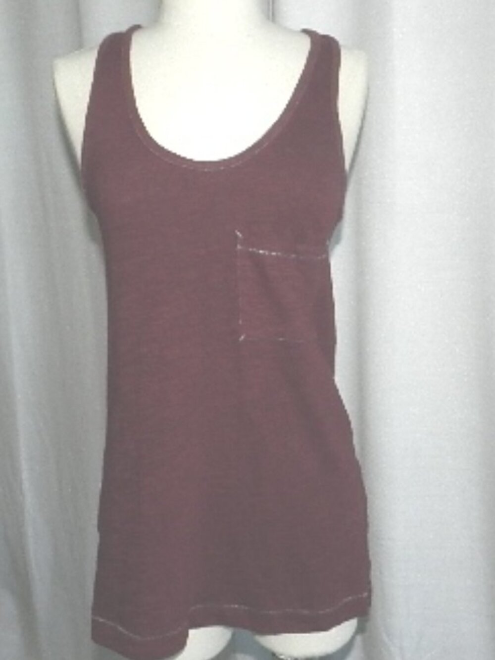 NWT Rag & Bone Knit 100% Cotton Burgundy Pocket Tank Size Extra Small XS